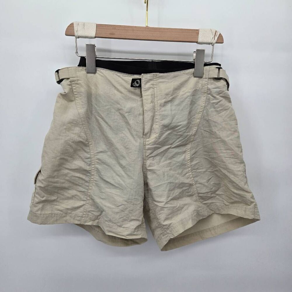 Pearl Izumi Cycling Shorts Size Large Beige w/ Black Built-In Liner Padded Perfo